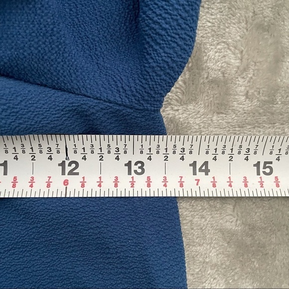 Amy's Closet Cold Shoulder Crochet Trim Sleeves Blue Boho Spanish Style Dress 7 - Picture 6 of 7